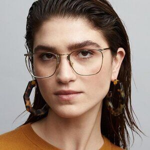 ZANZAN Libero Gold Eyeglasses Designer Discontinued made in Italy Like New